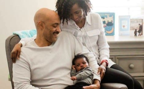 Aaron and Kimberly after their successful Christian adoption journey