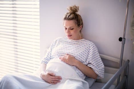 Mom-to-be working through the early stages of labor