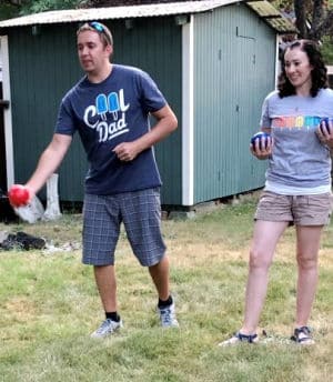 John and Sara playing a fun game of bocce