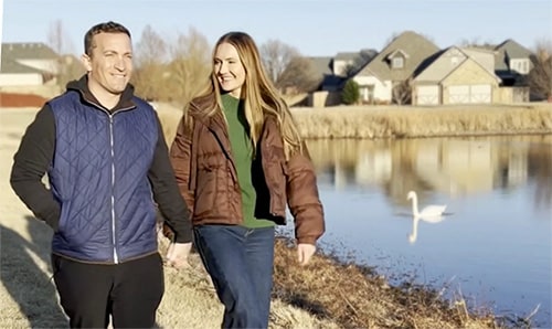 Hopeful adoptive parents Matt and Wioleta taking a walk around their neighborhood