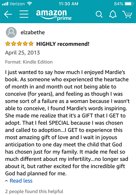 Review of Christian adoption book on mobile