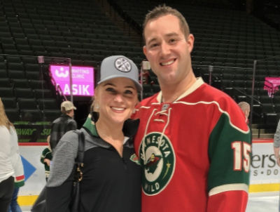 Kelli and Justin at a Minnesota Wild hockey game
