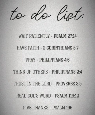 "to do" list based off Bible passages, Instagram post by biblequote365