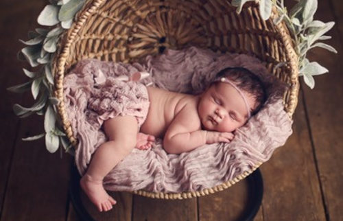 Sleeping baby girl infant portrait
