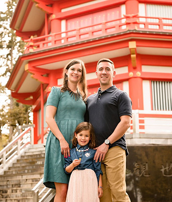 Ashley and Rob with their daughter